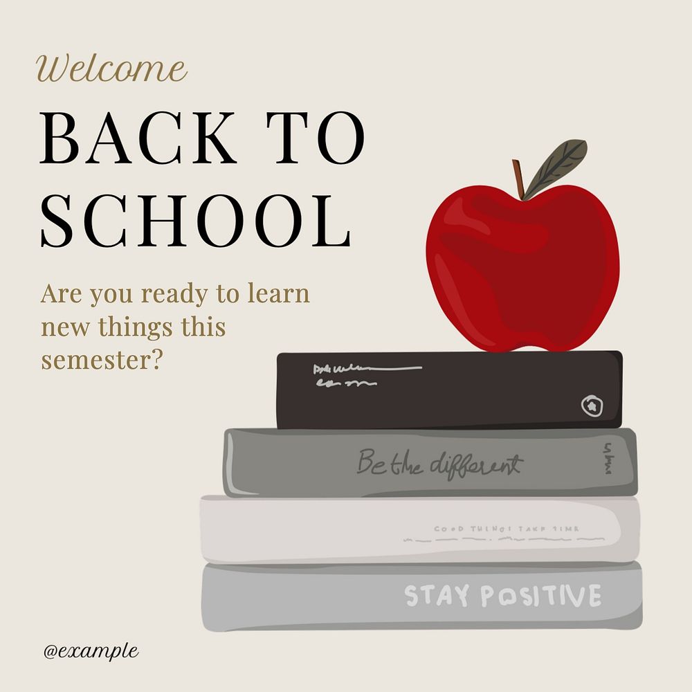 Back to school post template, editable social media design