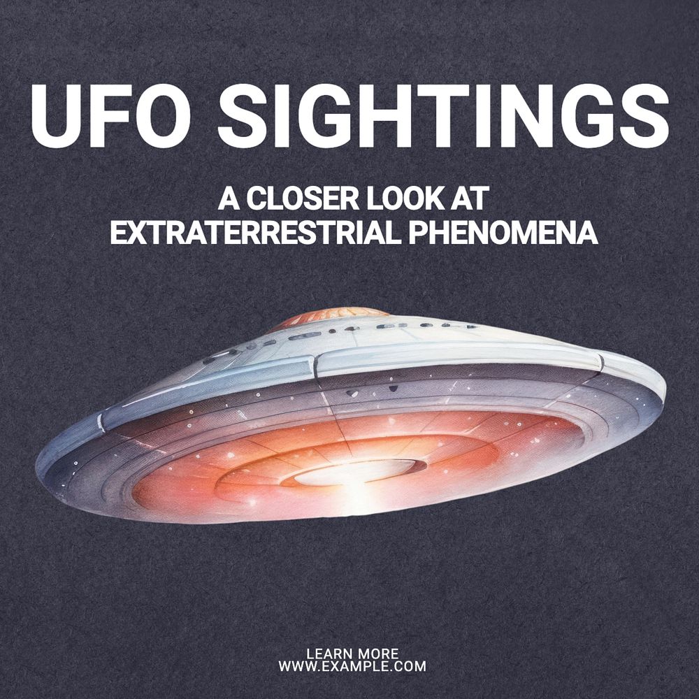 UFO sightings Instagram post template, editable text