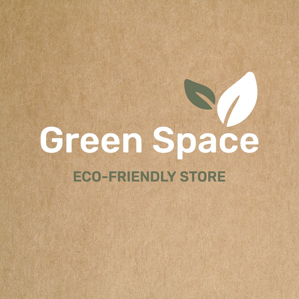 Eco store logo template, editable design