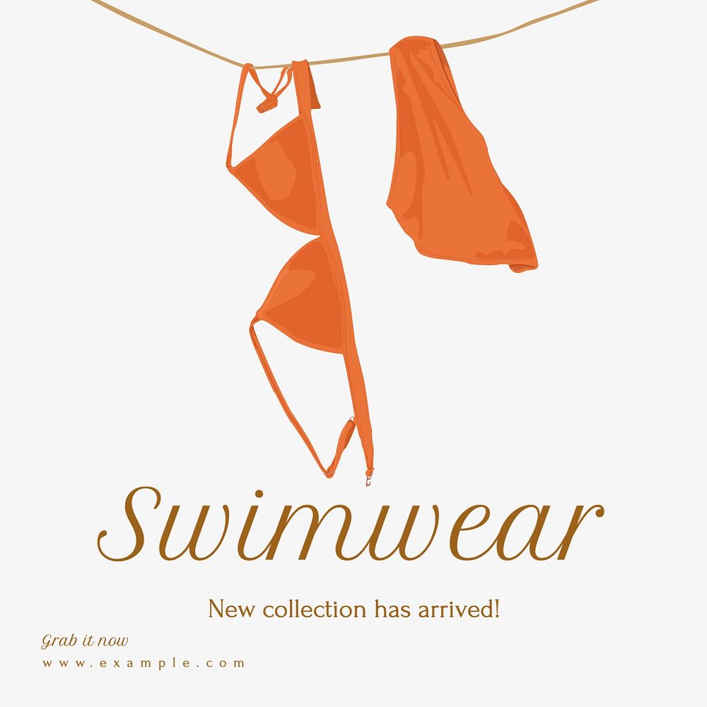 Swimwear post template, editable social media design