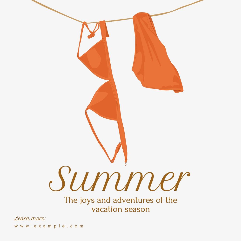 Summer post template, editable social media design