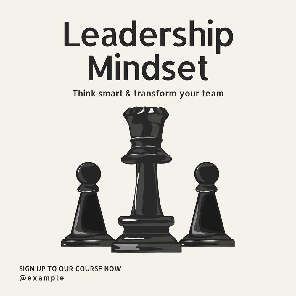 Leadership mindset post template, editable social media design