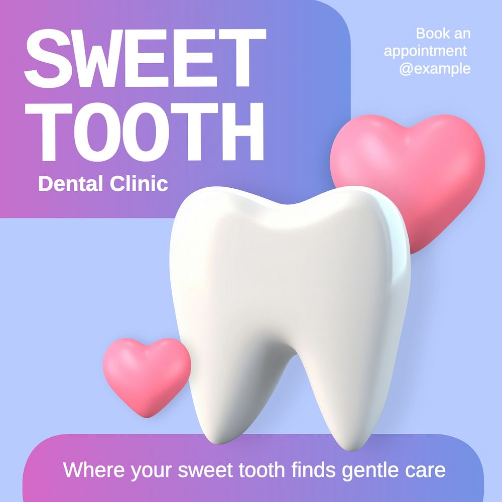 Dental clinic Instagram post template, editable text