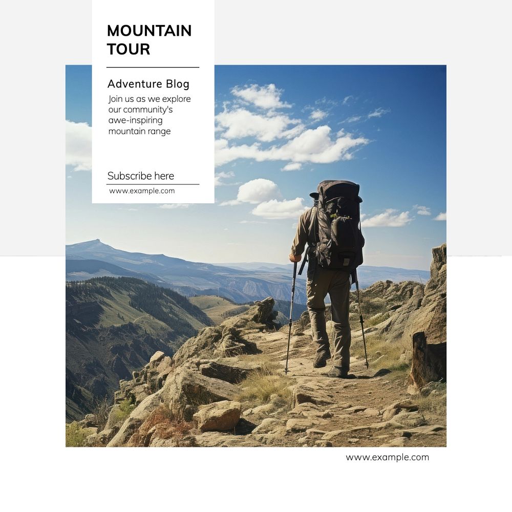 Mountain Instagram post template, editable text