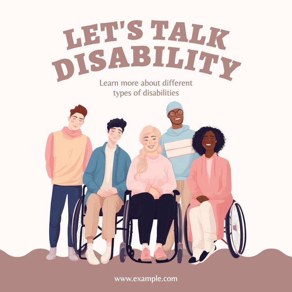 Disability article Instagram post template, editable text