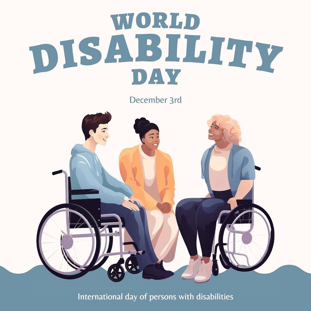 World disability day Instagram post template, editable text