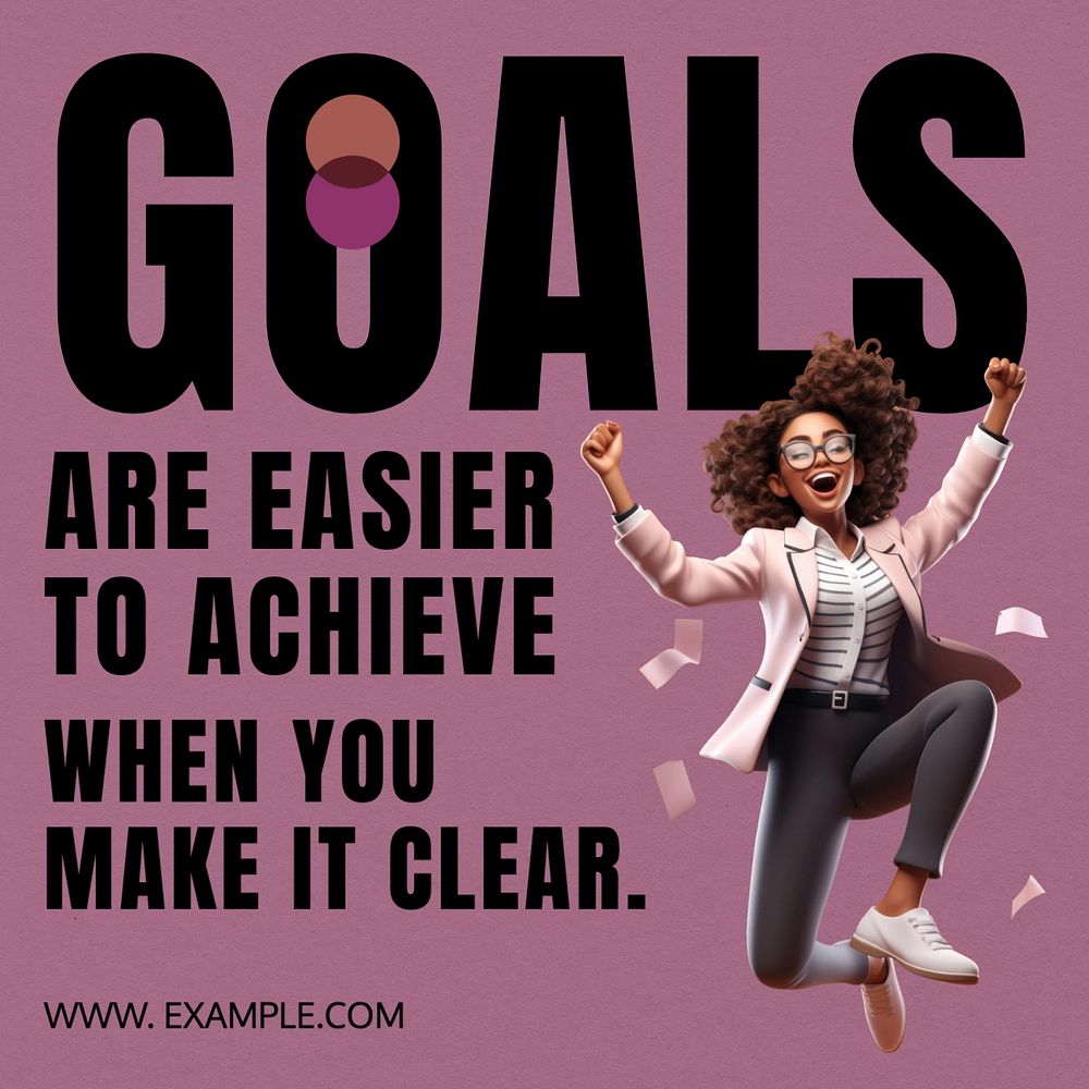 Goals Instagram post template, editable text