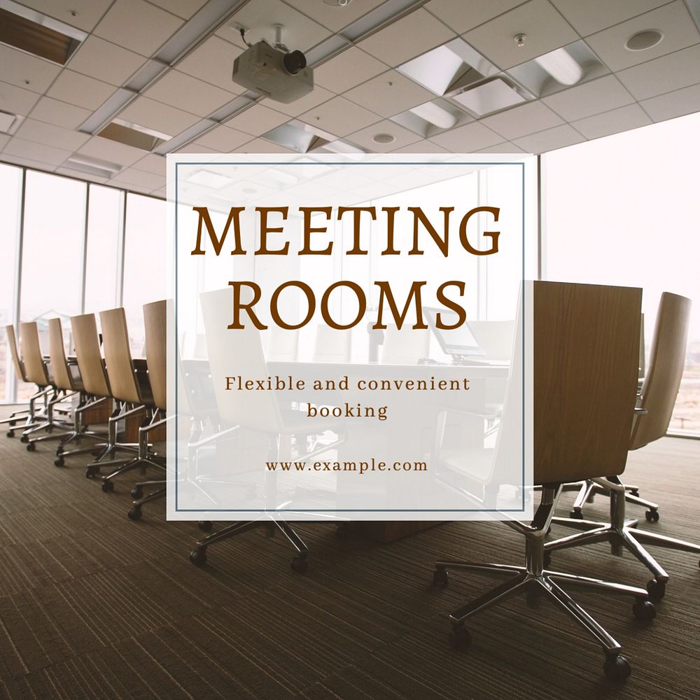 Meeting rooms Instagram post template, editable social media design