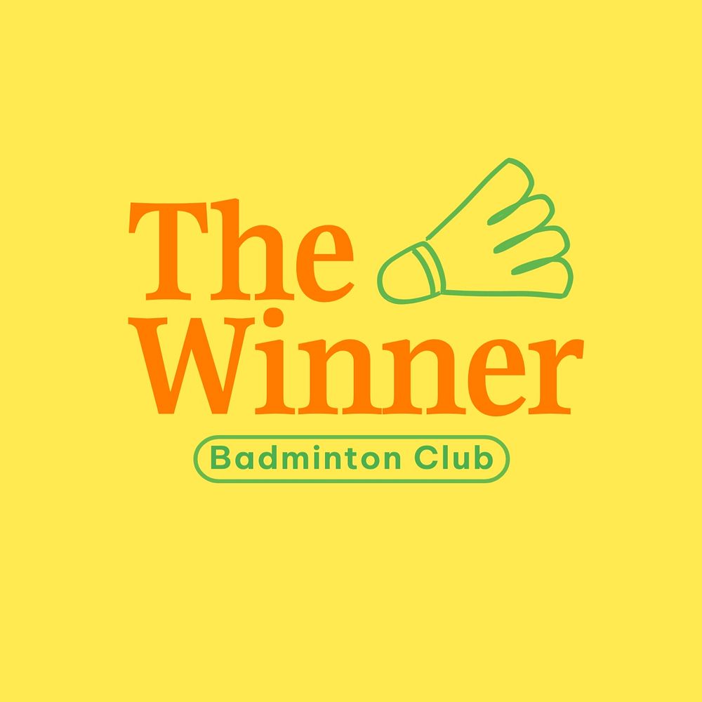 Badminton club logo template, editable design