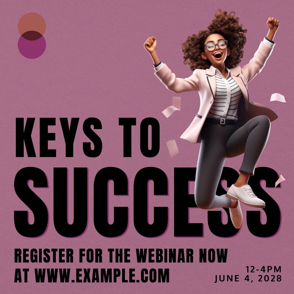 Keys to success Instagram post template, editable text