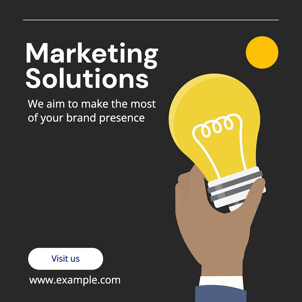 Marketing solutions Instagram post template, editable text