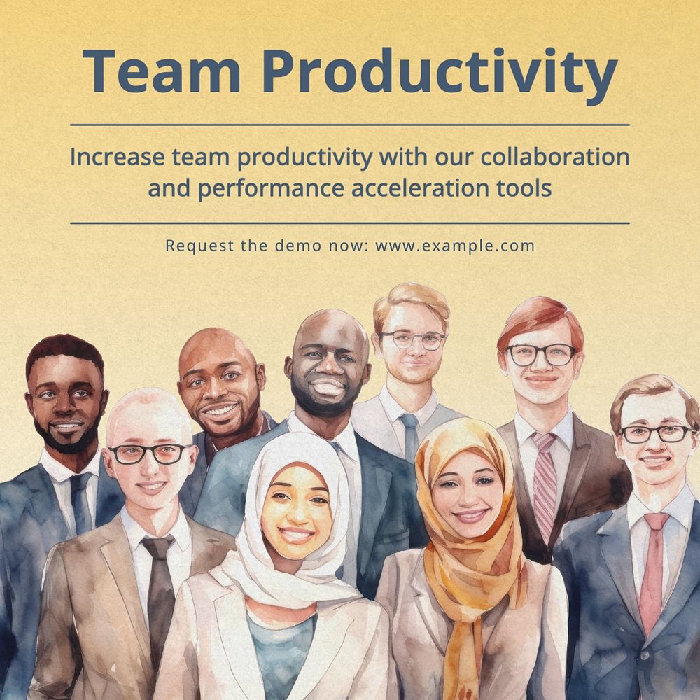 Team productivity Instagram post template, editable text