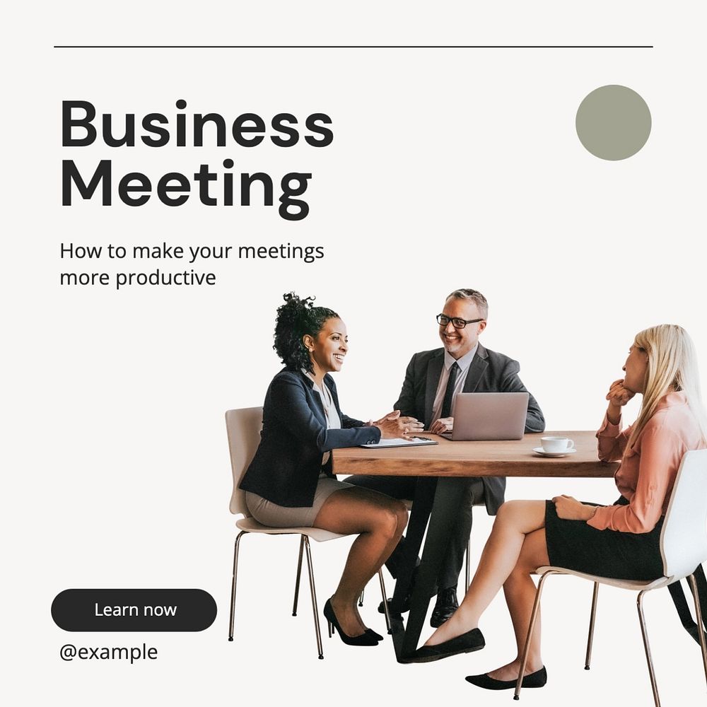 Business meeting Instagram post template, editable text