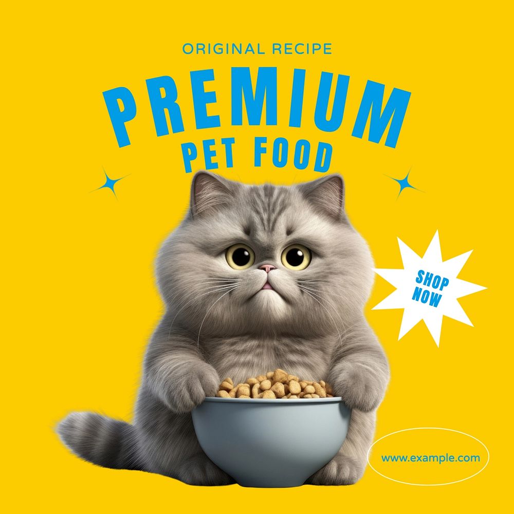 Premium pet food Instagram post template, editable text