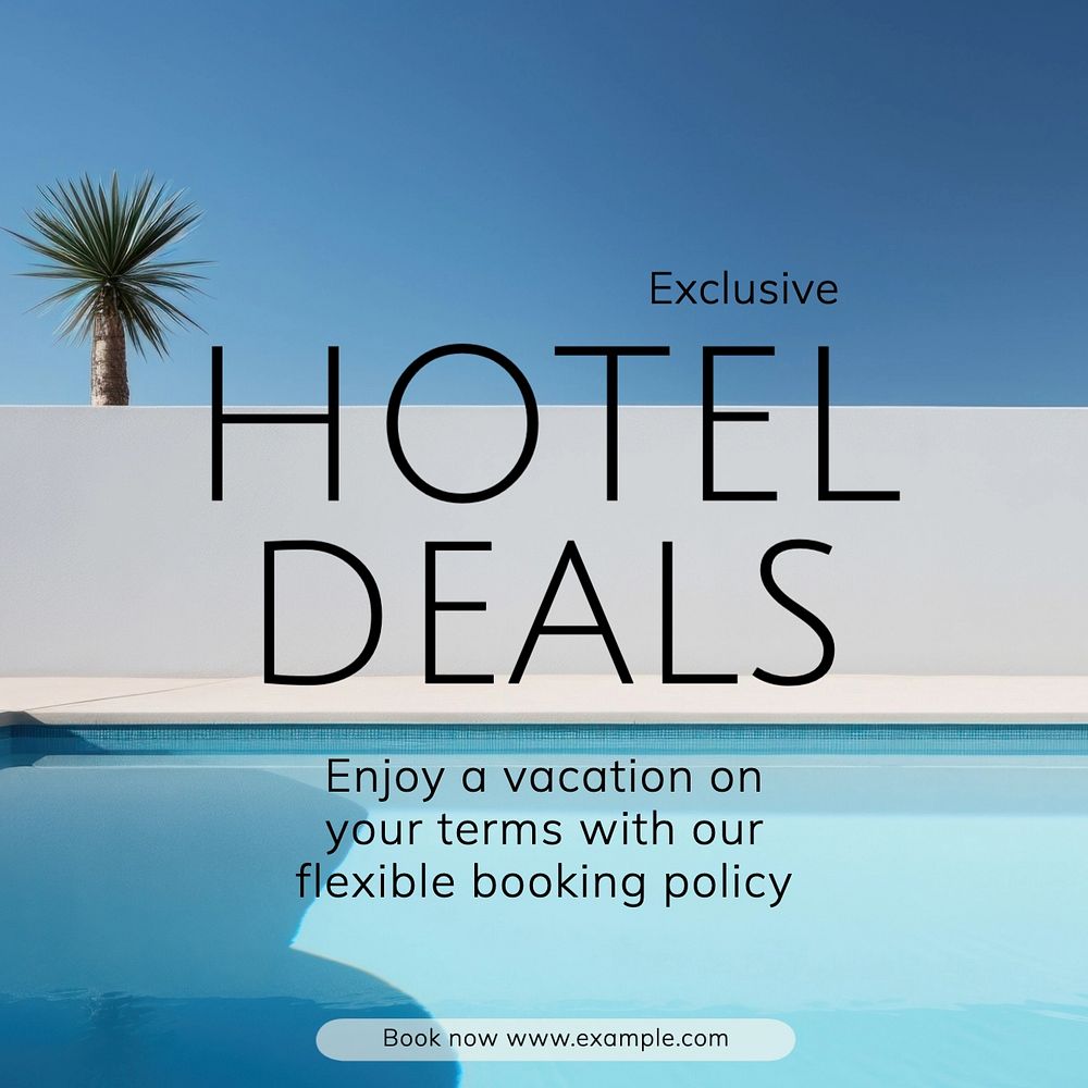 Hotel deals Instagram post template, editable text