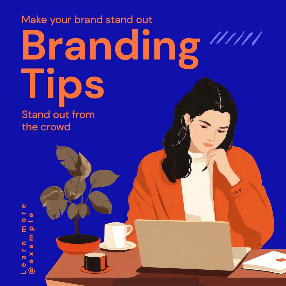 Branding tips Instagram post template, editable text