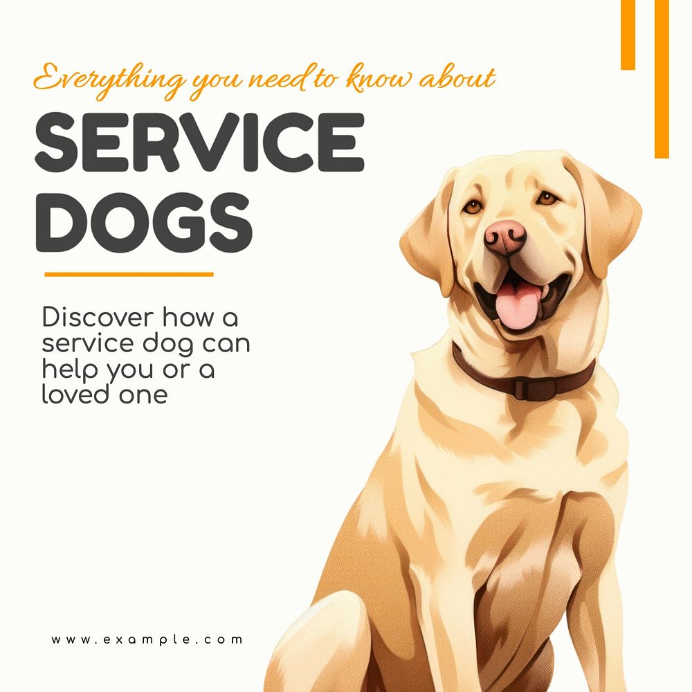 Service dogs Instagram post template, editable text