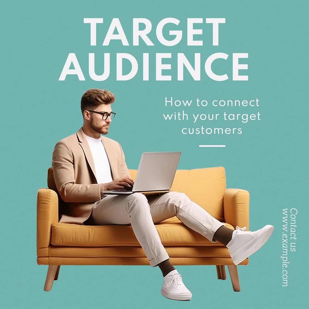 Target audience Instagram post template, editable text