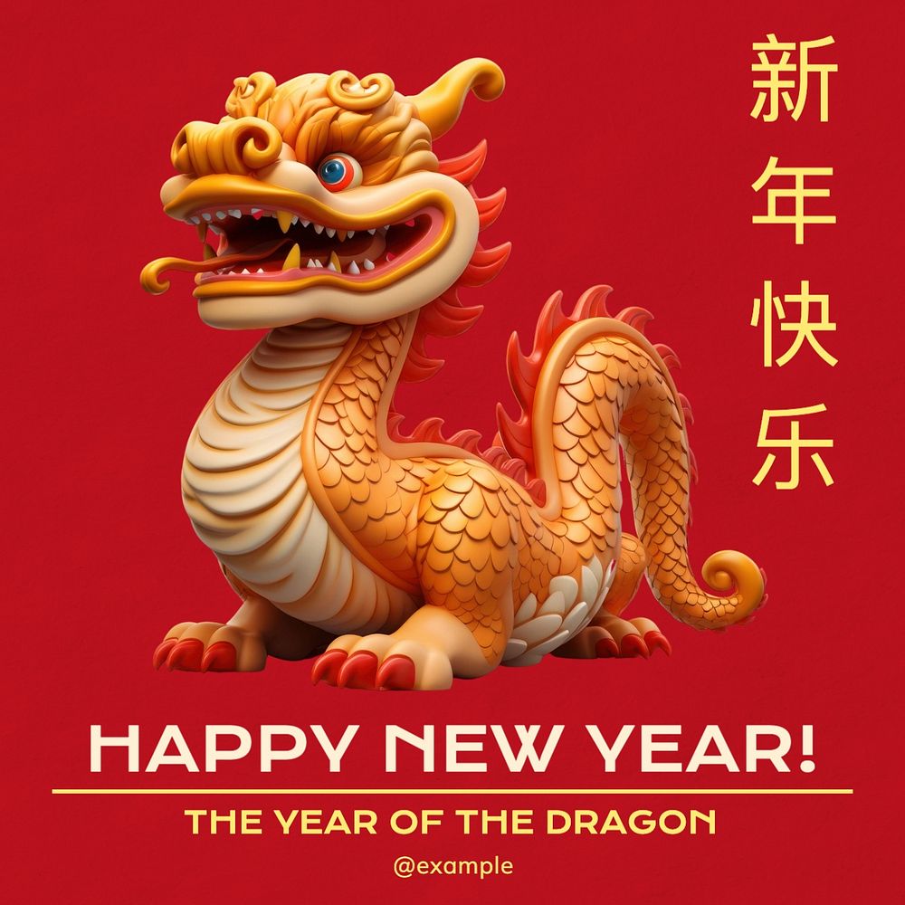 Chinese New Year Instagram post template, editable text