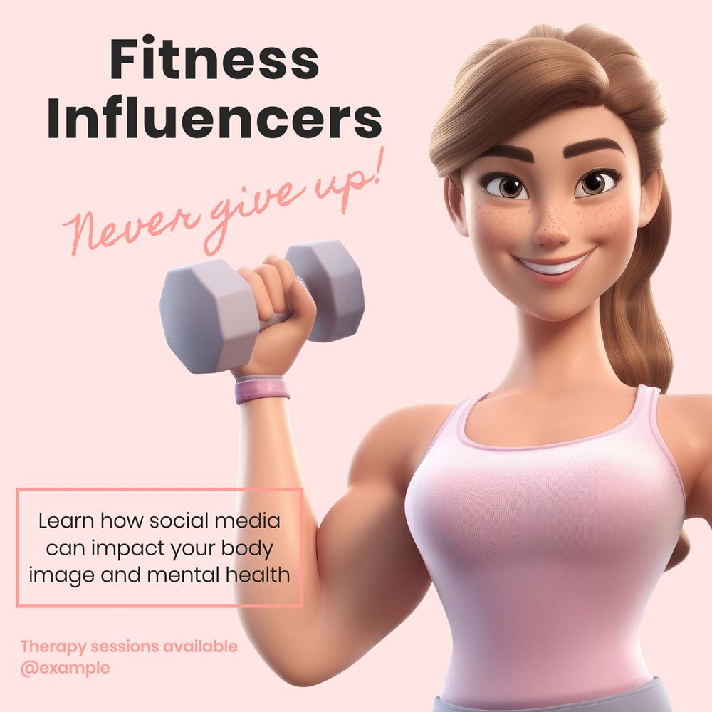 fitness Instagram post template, editable text