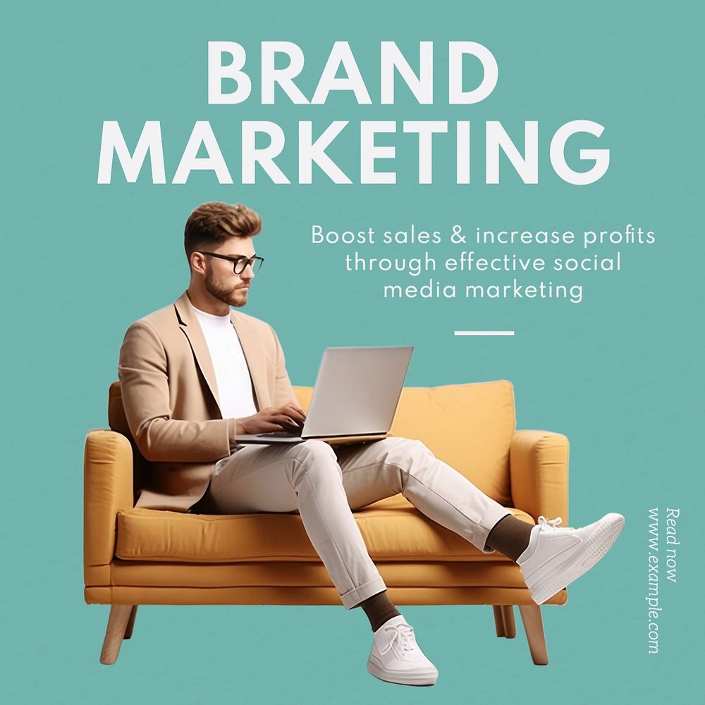 Brand marketing Instagram post template, editable text