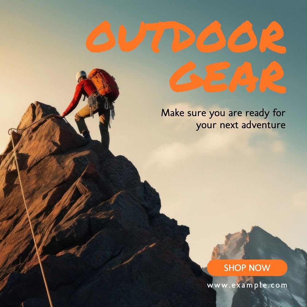 Outdoor gear Instagram post template, editable text