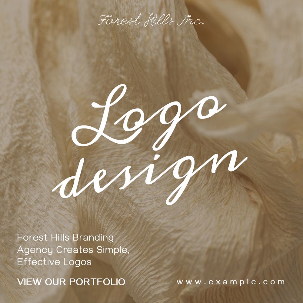 Logo design Instagram post template, editable text