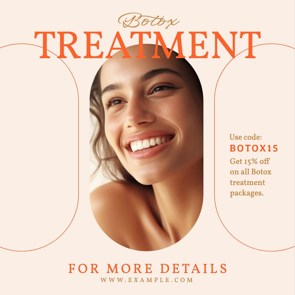 Botox treatment Instagram post template, editable text