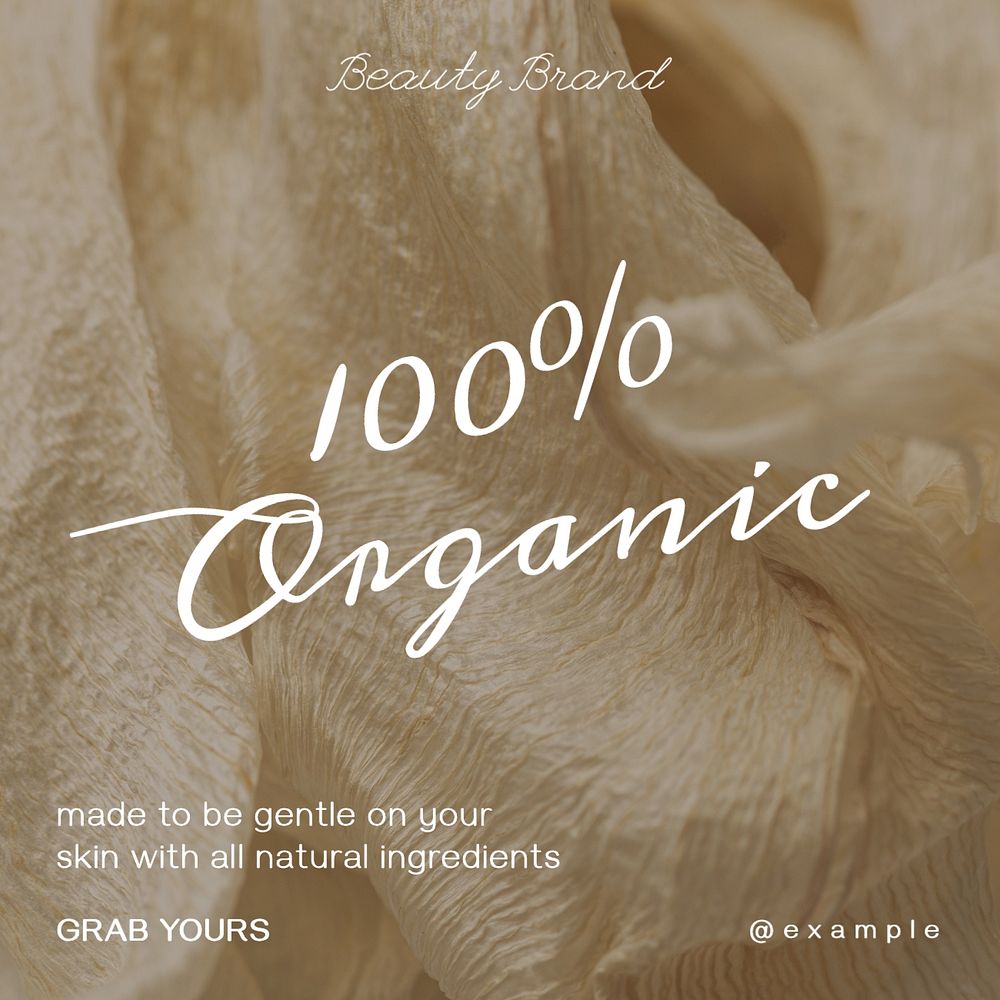 Organic beauty product Instagram post template, editable text