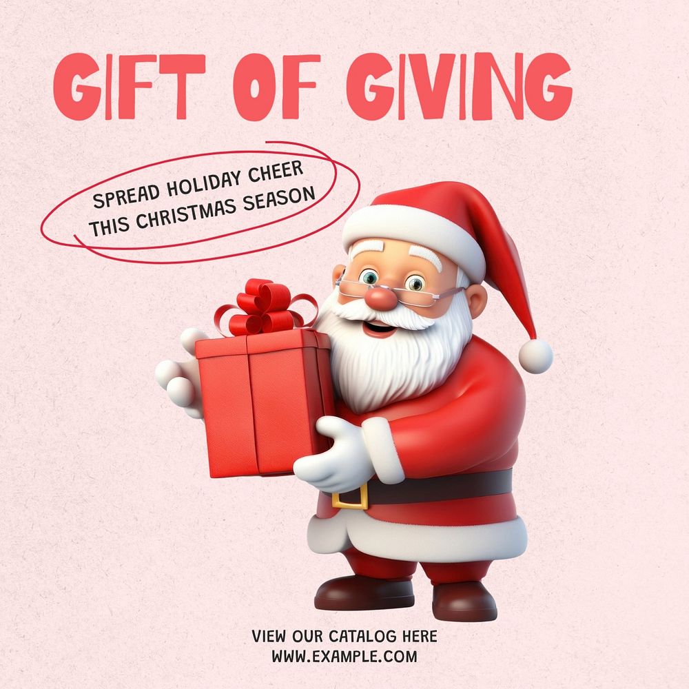 Christmas gift Instagram post template, editable text