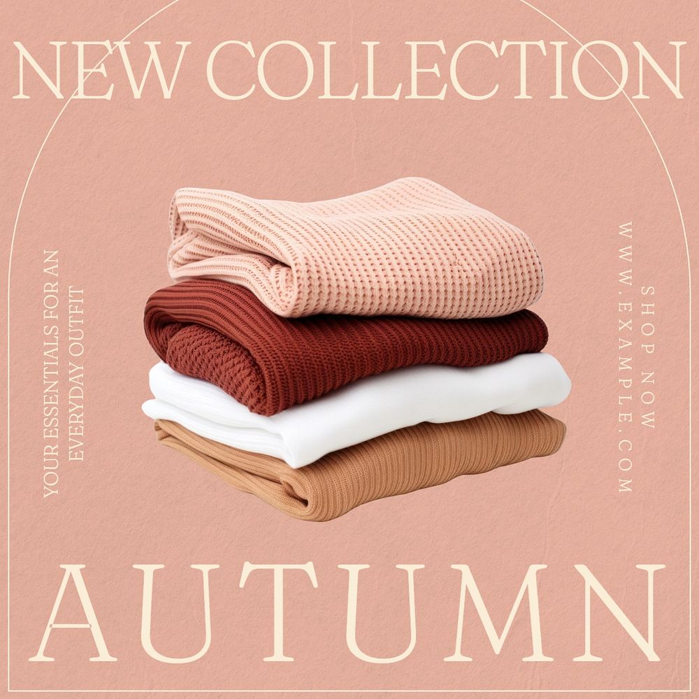 New collection Instagram post template, editable text