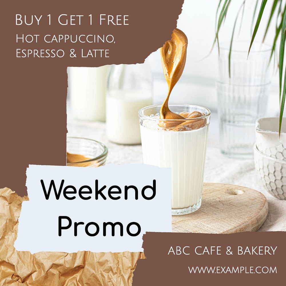 Weekend promotion Facebook post template, editable design