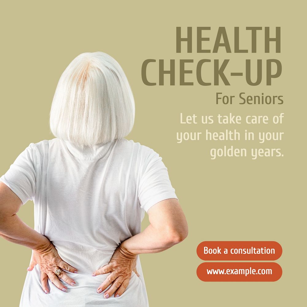 Senior health check-up Instagram post template, editable text