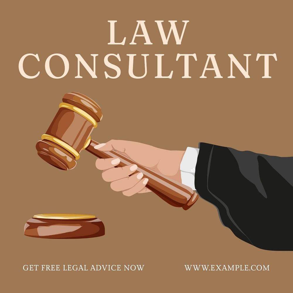 Law consultant post template, editable social media design