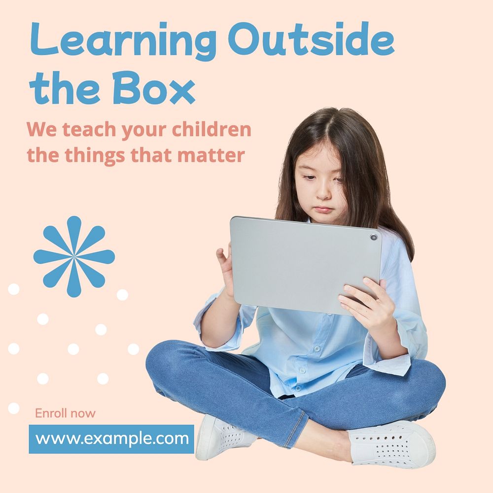Learning Instagram post template, editable text