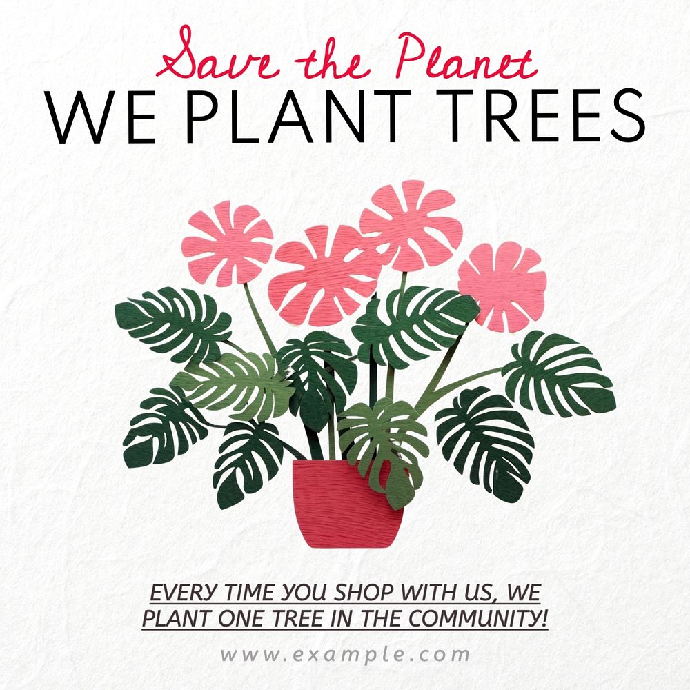 Plant a tree Instagram post template, editable text