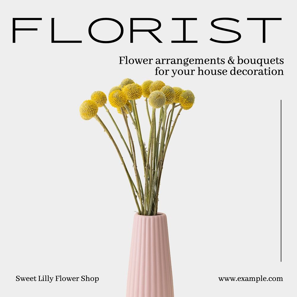 Florist Facebook post template, editable design