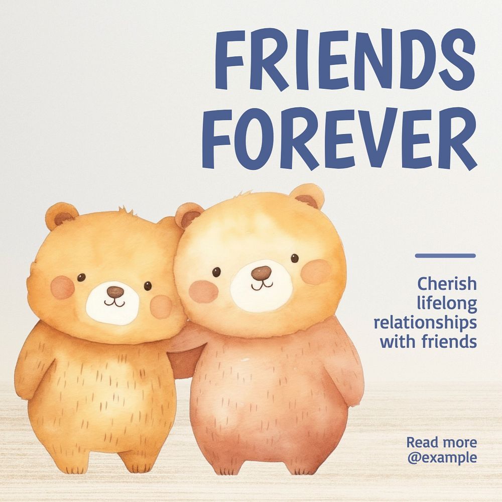 Friends forever Instagram post template, editable text