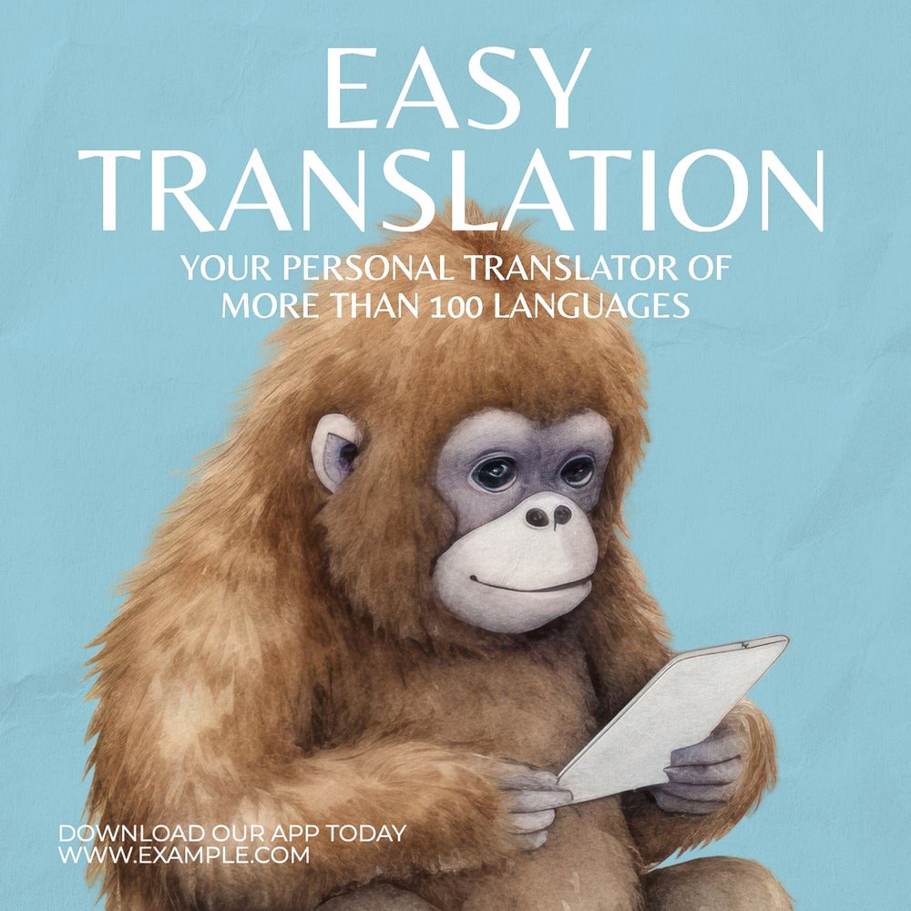 Easy translation Instagram post template, editable text