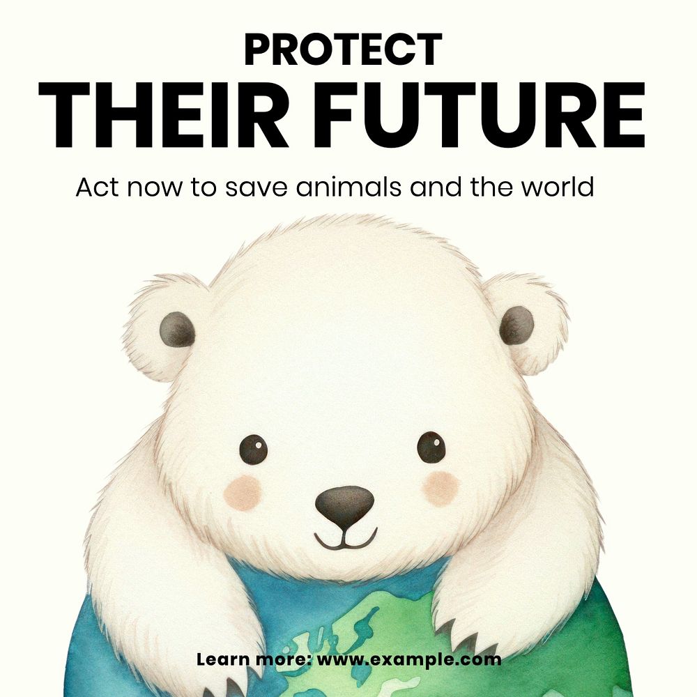 Protect their future Instagram post template, editable text