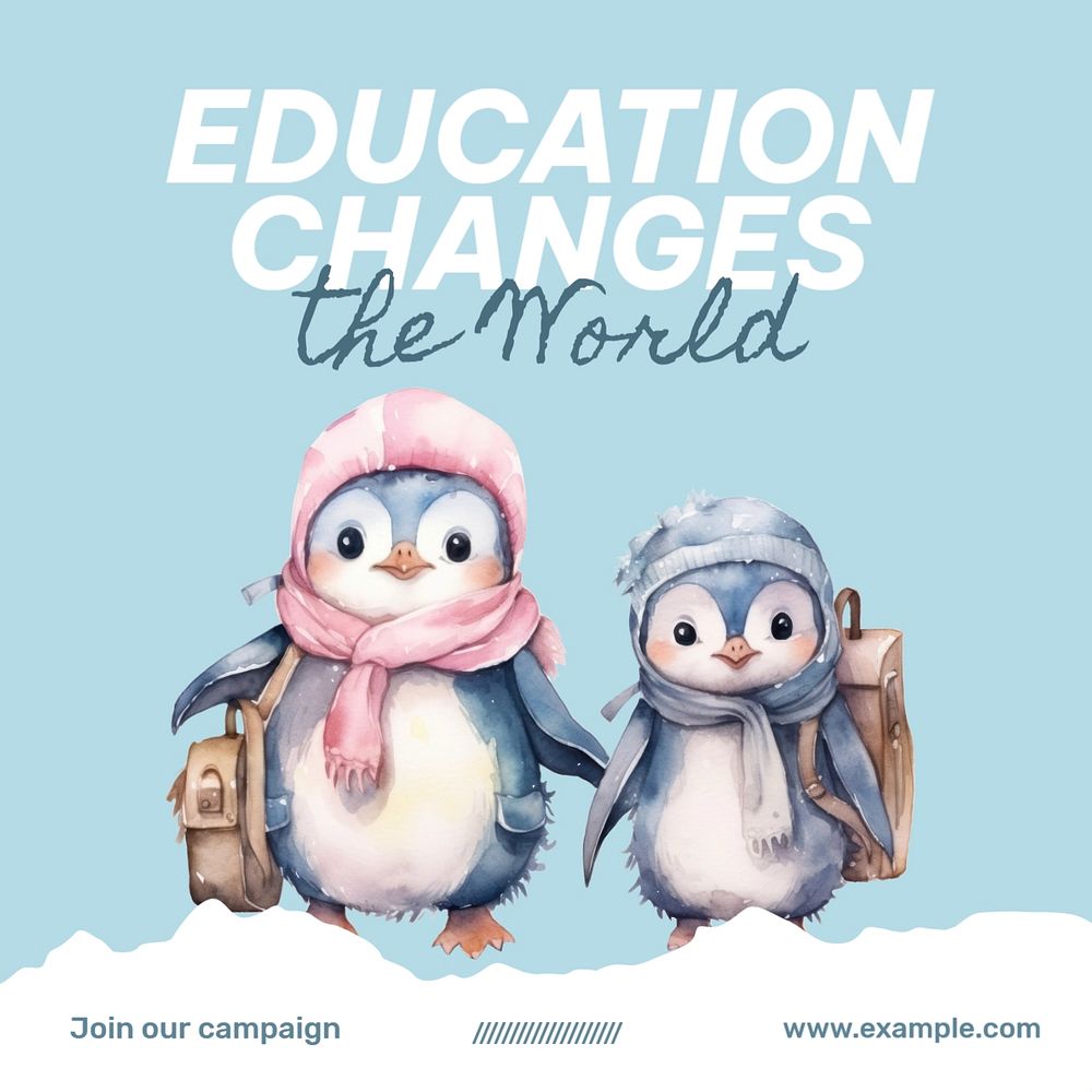 Education campaign Instagram post template, editable text