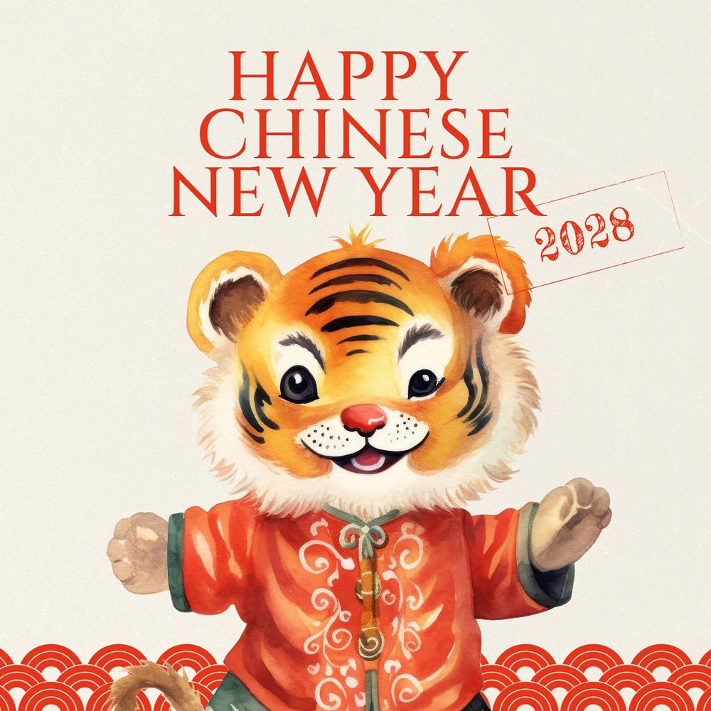 Chinese new year Instagram post template, editable text