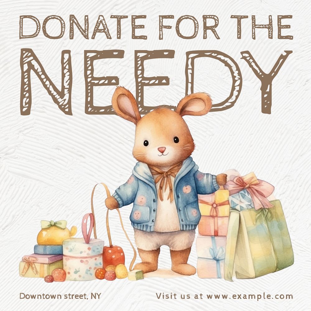 Donate for needy Instagram post template, editable text