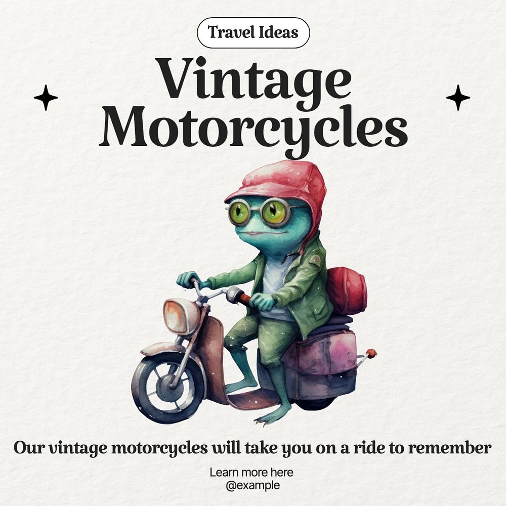 Motorcycles Instagram post template, editable text