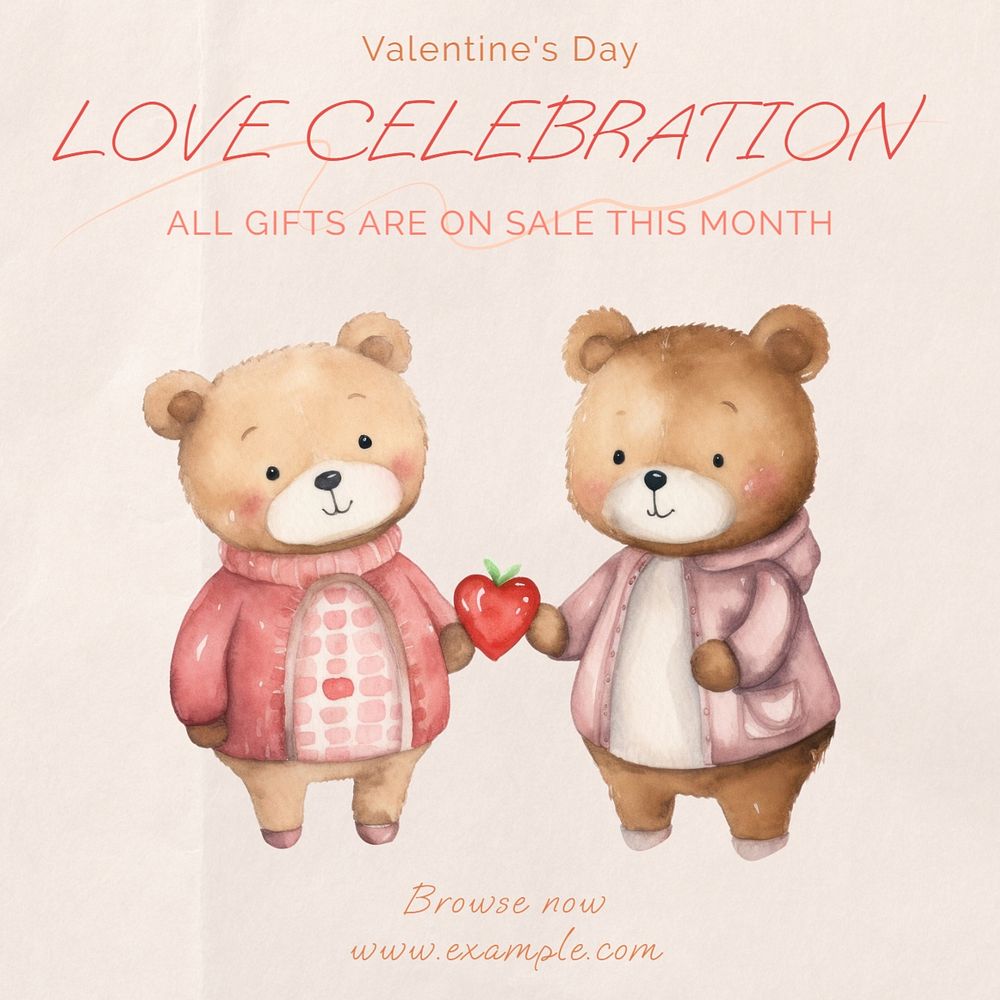 Love celebration Instagram post template, editable text