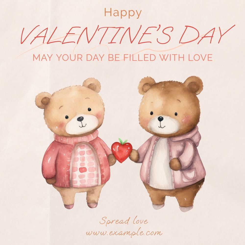 Happy Valentine's Day Instagram post template, editable text