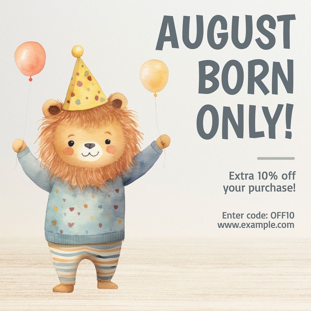 Birthday sale Instagram post template, editable text