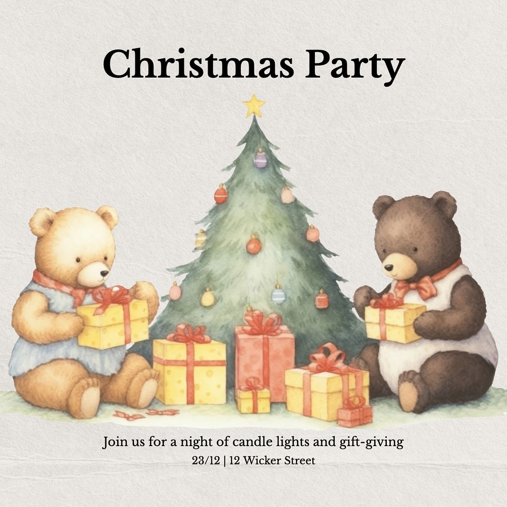 Christmas party Instagram post template, editable text