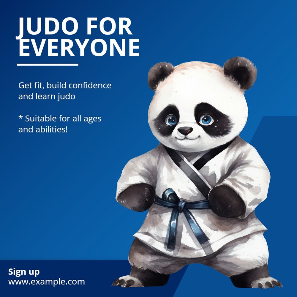 Judo for everyone Instagram post template, editable text