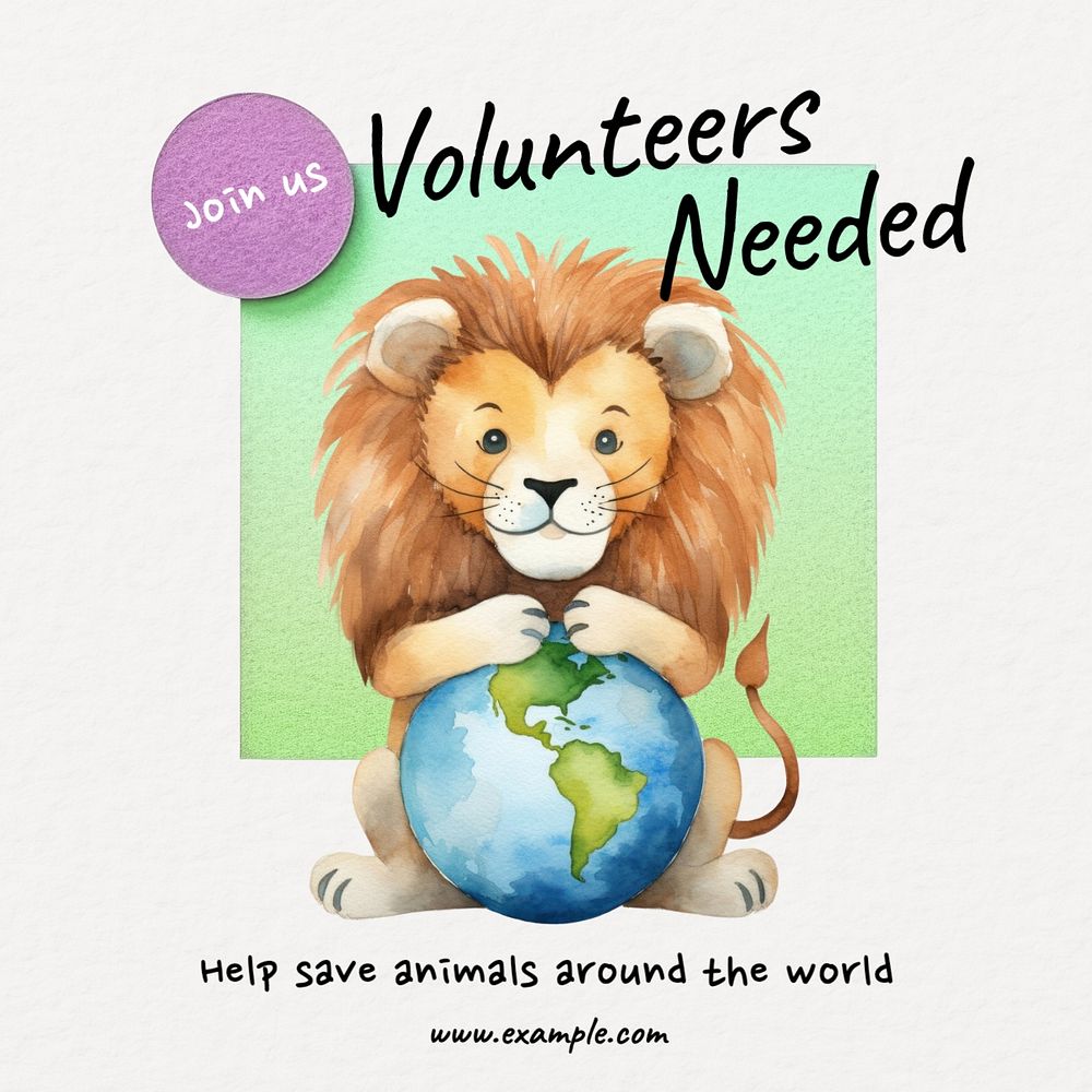 Volunteers needed Instagram post template, editable text